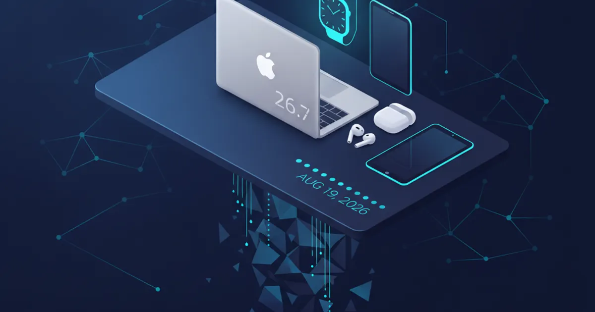 Illustration for the article “The macOS Tahoe 26.7 release candidate leaks over 10 unreleased Apple products (August 19, 2026)”